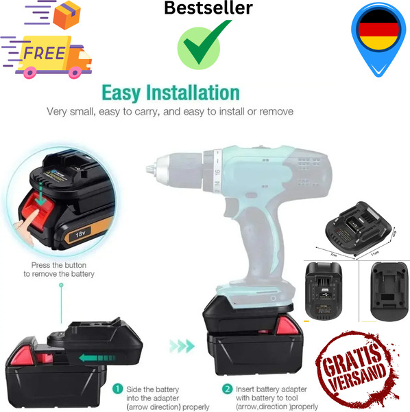 Adaptador de batería para Parkside x20V batería para Makita 18V LXT herramientas inalámbricas AH