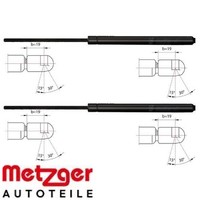 2X Gasfeder FüR Koffer-/Laderaum Metzger 2110260 DäMpfer GasdäMpfer
