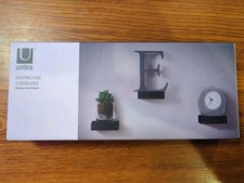 325560-040 Showcase Floating Shelves Set of 3 Black, Gallery Style Display