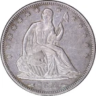 1874 50c Seated Liberty Silver Half Dollar - Arrows ~ AU Details