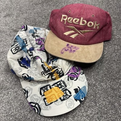 Vintage Reebok Hat Baseball Cap 5 Panel Men 80s 90s Rare Sample Patterned Suede