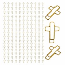 100 Pcs Gold Cross Paper Clips - for Bible,