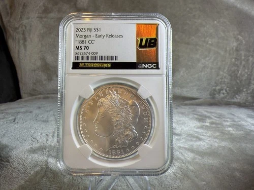 1881 CC Morgan Silver Dollar NGC MS70 Ultra Breaks Gold Rush 2023 Fiji Mint