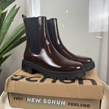 Girly Grunge Whimsigoth Dark Academia Schuh Chunky Chelsea Boot Burgundy 8 NEW