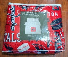 FOCO Washington Capitals NHL Team Comforter Bedding 5 Piece Set - Twin