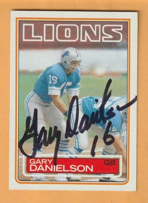 Gary Danielson Detroit Lions AUTO Signed 1983 Topps Purdue Boilermakers