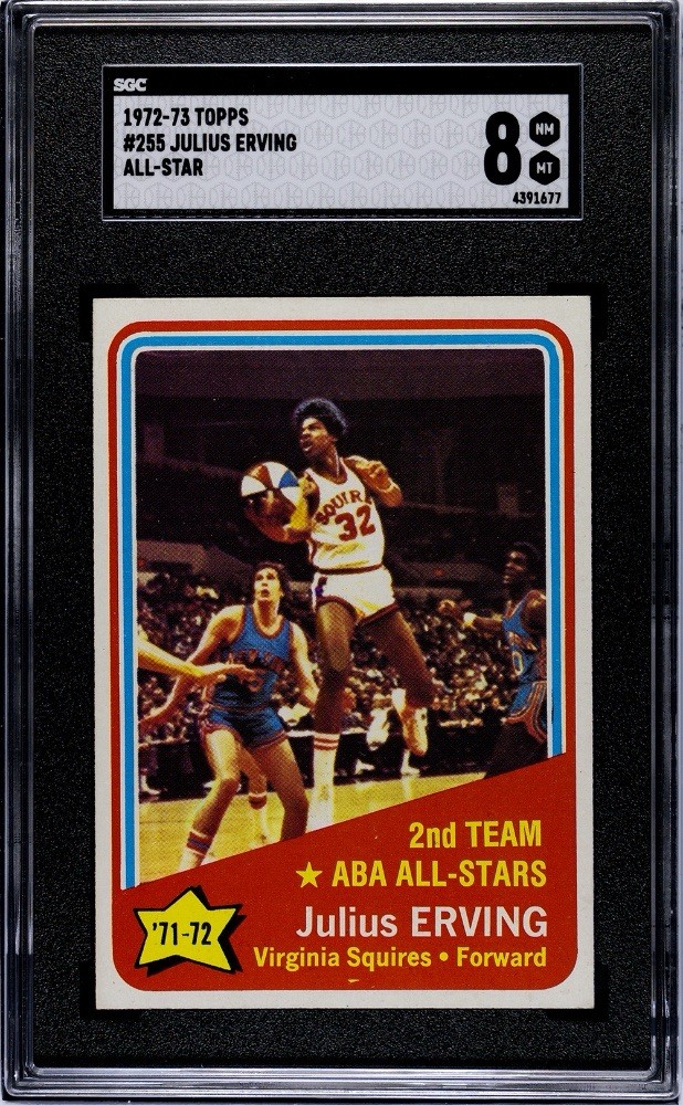 1972-73 Topps #255 Julius Erving SGC 8 Graded All Star Basketball Card *CgC605*