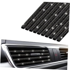 10pcs Bling Car Accessories, Rhinestone Bling Air Conditioner Decoration black