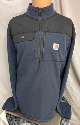 Carhartt Fallon 1/2 Zip Fleece Sweatshirt  Blue Black Men's Size 2XL XXL