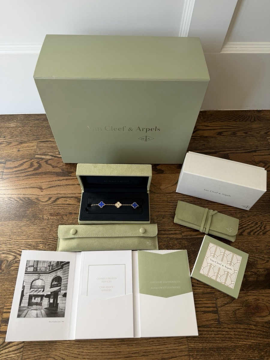 Van Cleef And Arpels Vintage Alhambra 5 Motif Lapis Lazuli