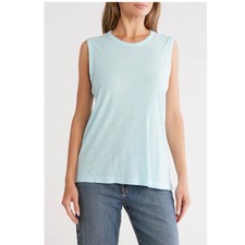 James Perse Women's Slub Cotton Muscle Tank TAFFY Blue Sz 1 S NWT