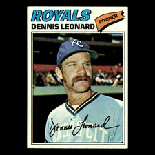 Dennis Leonard #75 1977 Topps Kansas City Royals Baseball Card MLB EX