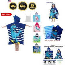 Dinosaur Beach Towel with Hood for 3-10 Boys and Girls Hooded Towels Bath Ro...
