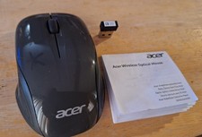 Acer Wireless Optical Notebook Mouse - Model MORFHPUOA - Black / Charcoal Gray