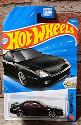 Hot Wheels BLACK '98 Honda Prelude, Factory Fresh