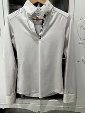 Tailored Sportsman Top Women's Polyester Cool Max Button Riding Shirt XS White 