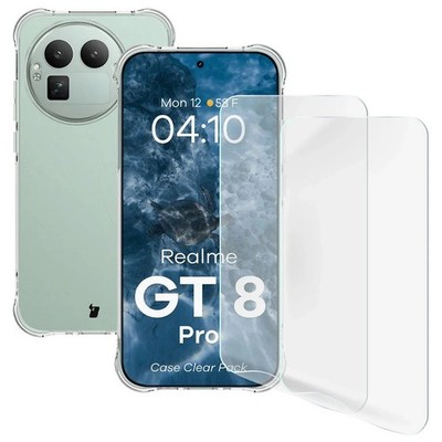 Handyhülle +2x Folie für Realme GT 8 Pro Bizon Case Cover Etui Hülle Transparent