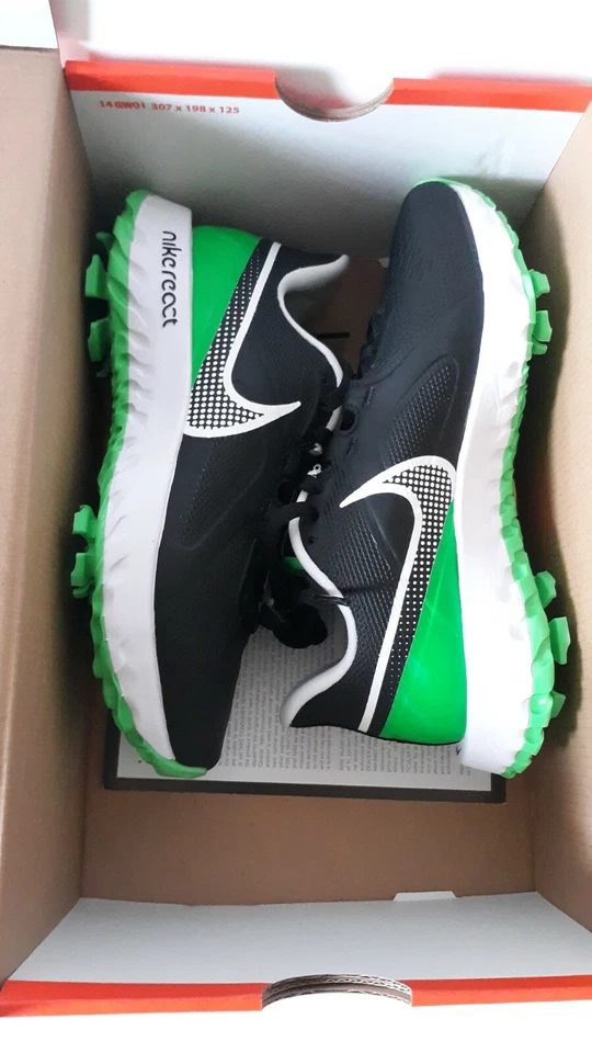 Nike React Infinity Pro Black Green GolfShoes Cleats Mens Size 4 5.5W CT6621-001 - Image 3 of 4