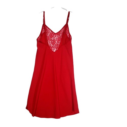 VNTG VICTORIA'S SECRET Camisón Mujer Talla M Rojo Años 80 Correas de Encaje Cuello en V - Imagen 3 de 10