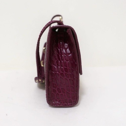 Jimmy Choo River Small Shoulder Bag Plum Croc-Embossed Leather - Picture 4 of 12