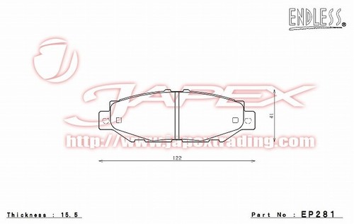ENDLESS SSY Front & Rear Brake Pads for TOYOTA SOARER UZZ30/UZZ31 EP225/EP281 - Picture 4 of 4