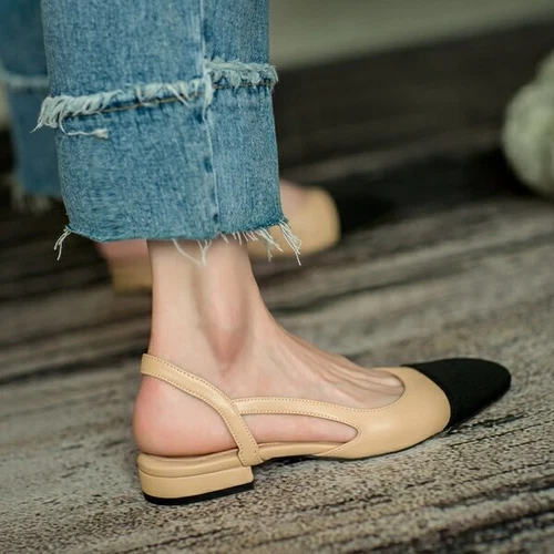 Woman Fashion Sandals Casual PU Low Rubber Rome Square heel Flat Back Strap Toe - Picture 51 of 55