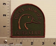 1980's DUCKS UNLIMITED 10/30 CLUB VINTAGE EMBROIDERED PATCH 