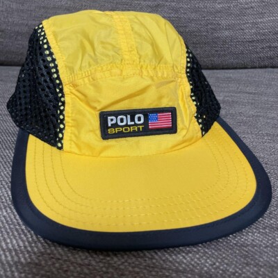 90s Ralph Lauren Polo Sport Side Mesh Cap Yellow Vintage 90s Ralph Lauren Polo Sport Side Mesh Cap Yellow Vintage