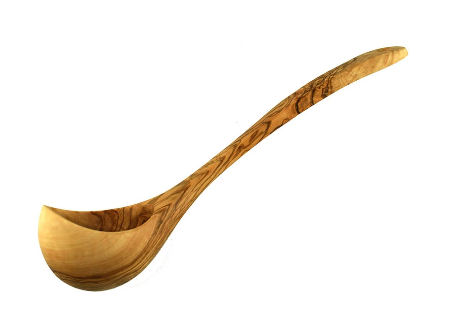 Louche En Bois D’Olivenholz 25 cm Pour Soupe Et Sauce - Photo 1/1