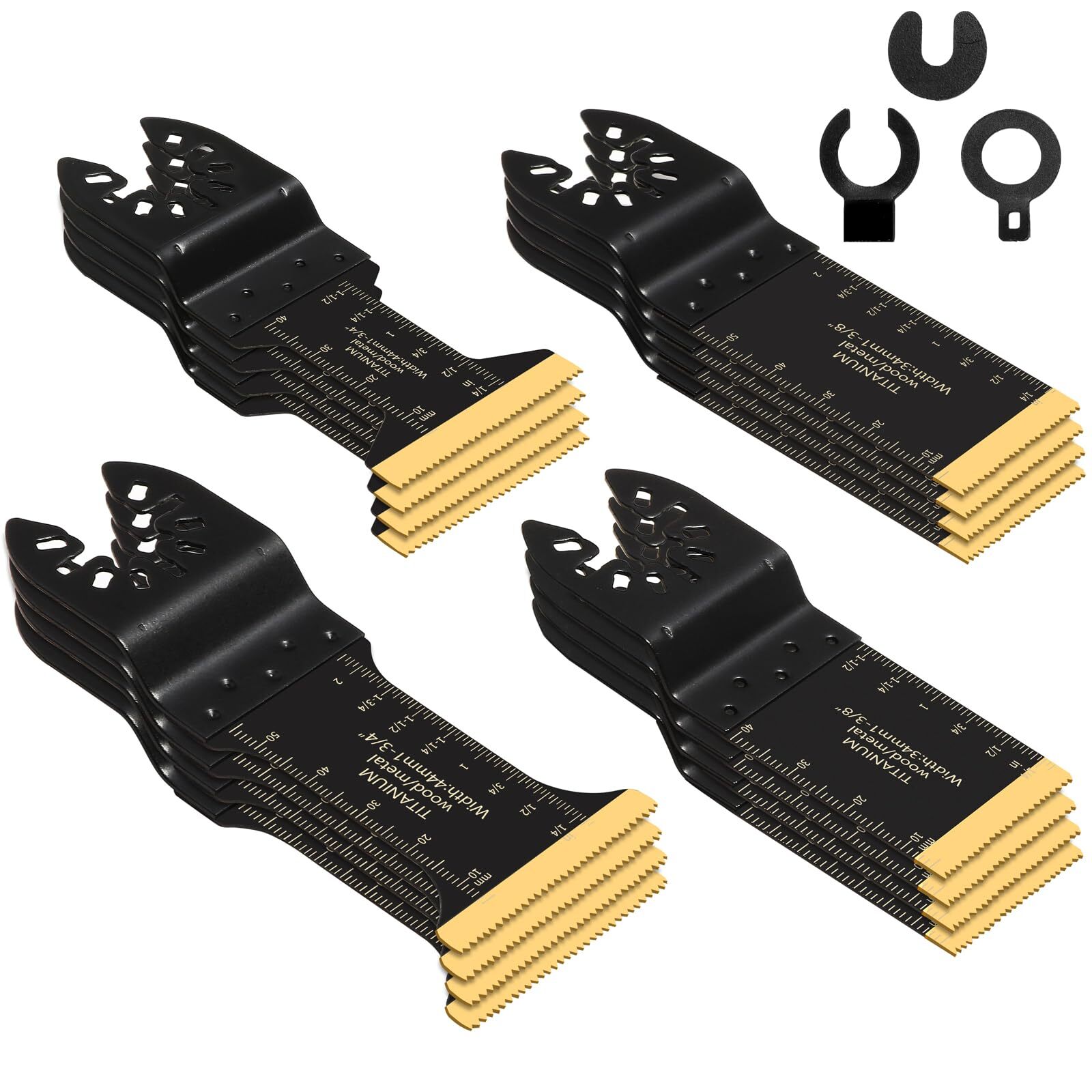 16 pcs Titanium Oscillating Saw Blades for Metal Cutting - Universal Multitoo...