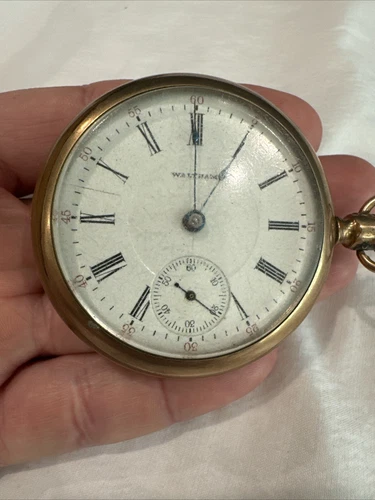 Antique Waltham Pocket Watch 18S 17J Serviced Heavy Nickel Case Thick Crystal