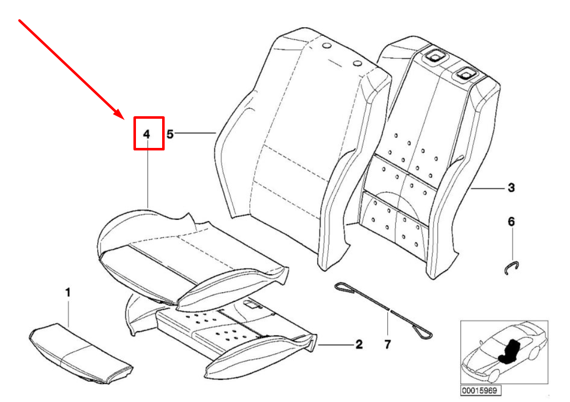 BMW 3 E46 Front Sport Seat Cover 52108234942 8234942 NEW GENUINE eBay