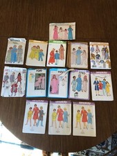 Lot of 14 Vintage 1970s to 1980s Men, Women and Children's Sleepwear Patterns
