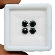 VVS 4 Pcs Loose Black Moissanite 4mm Round Cut Loose Gemstones Lot 0.90 Cts