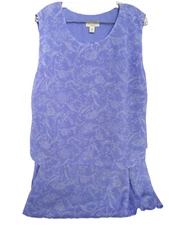 Appleseed's Women's 22W Two-Piece Lined French Blue Floral Dress Elastic Waist
