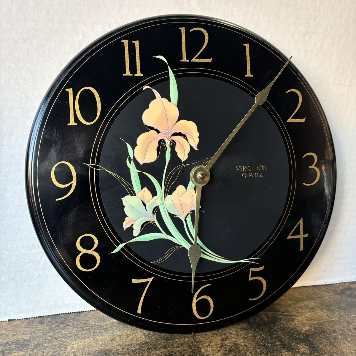 art vivant アールビバン 置時計 Vintage Verichron Quartz Wall Clock Japanese Flowers - Ikebana