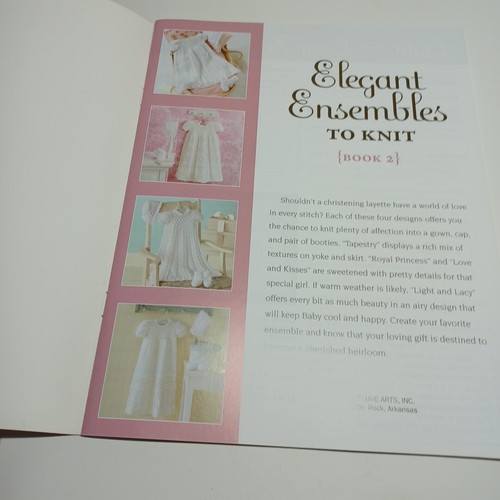Leisure Arts Elegant Ensembles to Knit, Christening Sets by Judy Lamb LIKE NEW - Picture 2 of 22