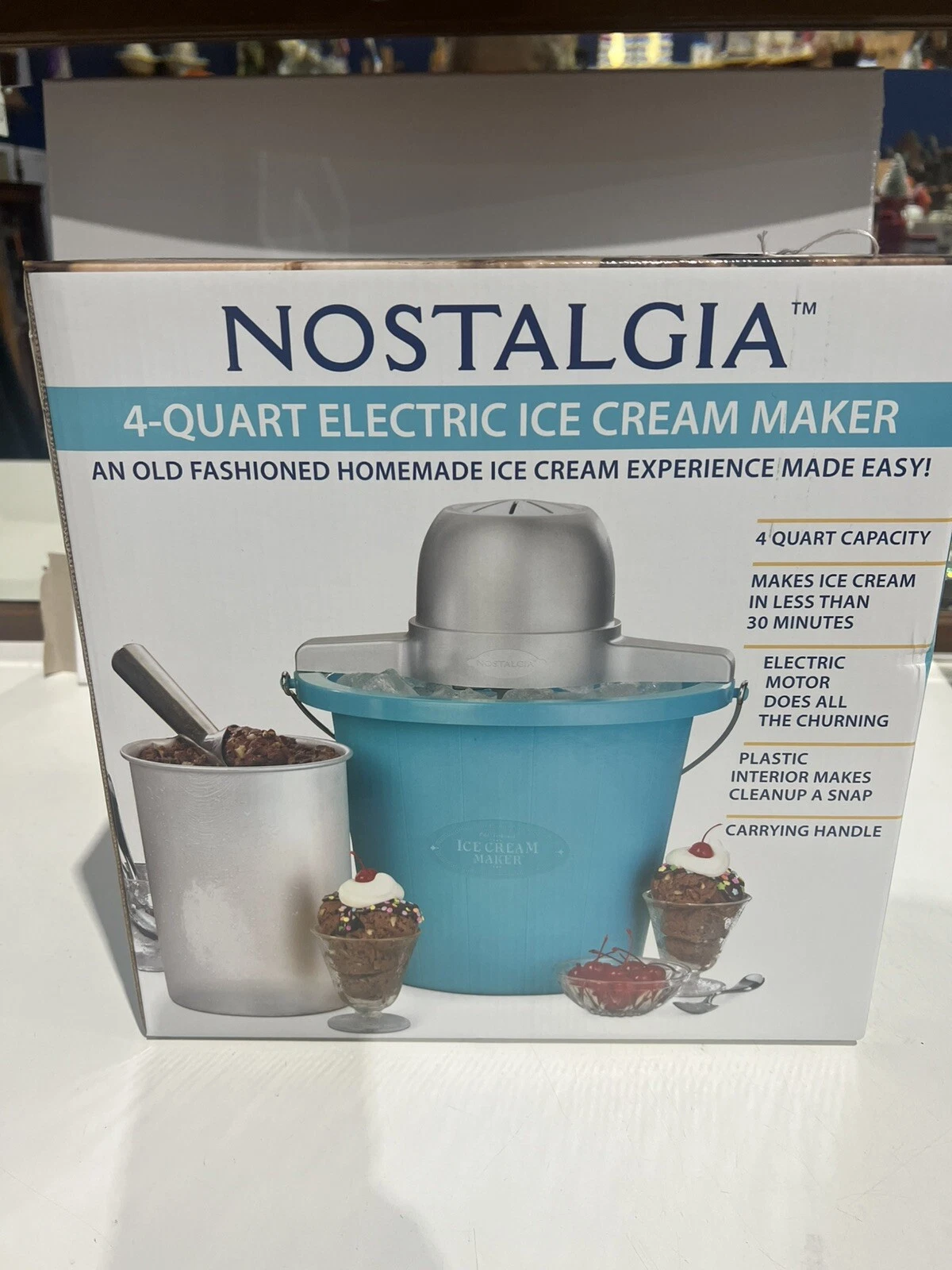 🍦 Nostalgia 4-Quart Electric Ice Cream Maker- Blue Brand New!!!
Opens in a new window or tab