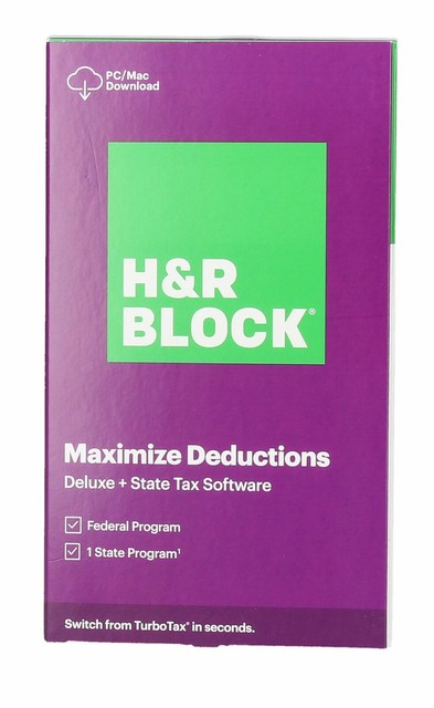 H&R Block Deluxe Plus State Tax Software Key Card (1 License) for sale