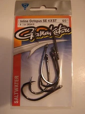 Gamakatsu Octopus SE 4XST Hook size 6/0 qty 6 hooks model 263416  saltwater
