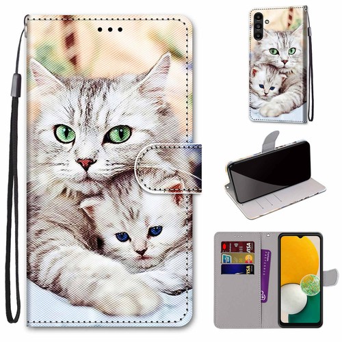 Cat Wallet Phone Case For iPhone Samsung Moto OPPO Xiaomi Nokia Sony ZTE Google - Afbeelding 1 van 13