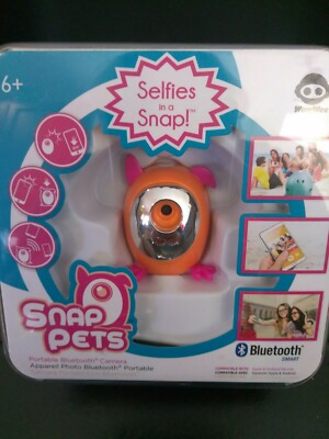 Snap Pets Dog Orange & Pink Portable Blutooth Android Apple Compat Phone Camera
