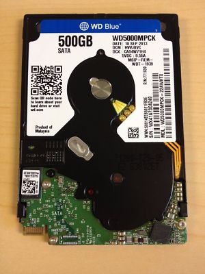 【中古】WESTERN DIGITAL WD5000LPVT Scorpio Blue 500GB 5400 RPM 8MB cache SATA 3.0Gb/s 2.5 internal notebook hard drive s-l400.jpg