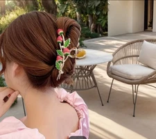 Large Metal Floral Hair Claw Clips Flower Barrette Accessories for Women HR-1