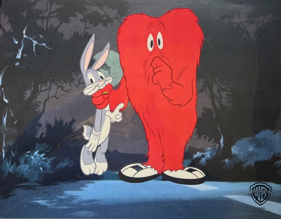 BUGS BUNNY & GOSSAMER Sericel Warner Bros Animation Art Cel 11" x 14" - Image 2 of 3