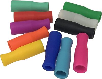Super Big Large Straws Silicone Tips 11pcs Food Grade Reusable Straw Tips Onl...