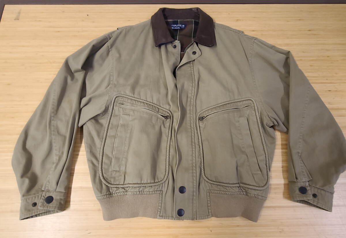 Vintage 90s Nautica Boxy Work Jacket Khaki Plaid Lined Mens Vintage 90s Nautica Boxy Work Jacket Khaki Plaid Lined Mens