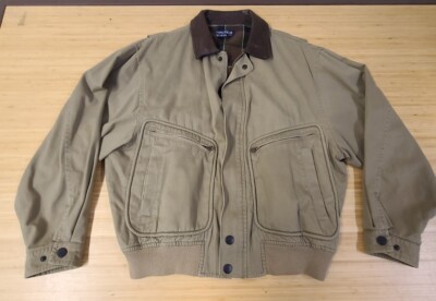 Vintage 90s Nautica Boxy Work Jacket Khaki Plaid Lined Mens Vintage 90s Nautica Boxy Work Jacket Khaki Plaid Lined Mens