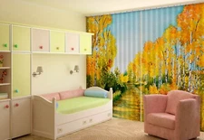 3D Oil Painting Trees ZHUA2723 Photo Curtain Window Blockout Fabric Amy 2023
