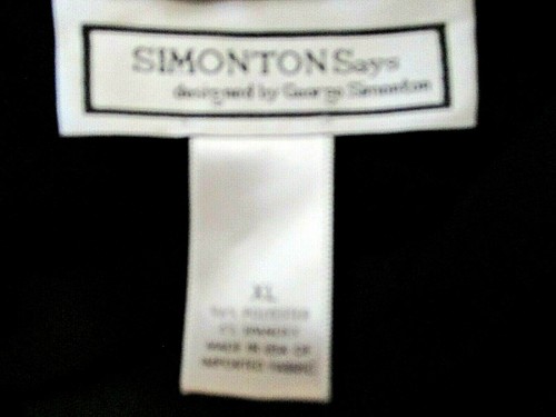 Simonton Says Black Blouse XL Short Sleeve V-Neck Turtleneck By George - Picture 4 of 8